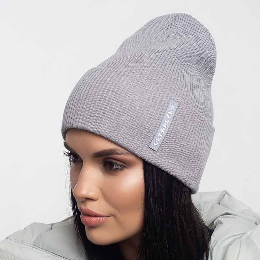 Шапка Leks Слалом демисезонная с отворотом Светлый металл