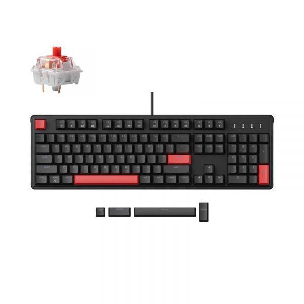 Клавіатура Lemokey X3 Keychron Red USB Hot-Swap RGB Black (X3-H1-UA)