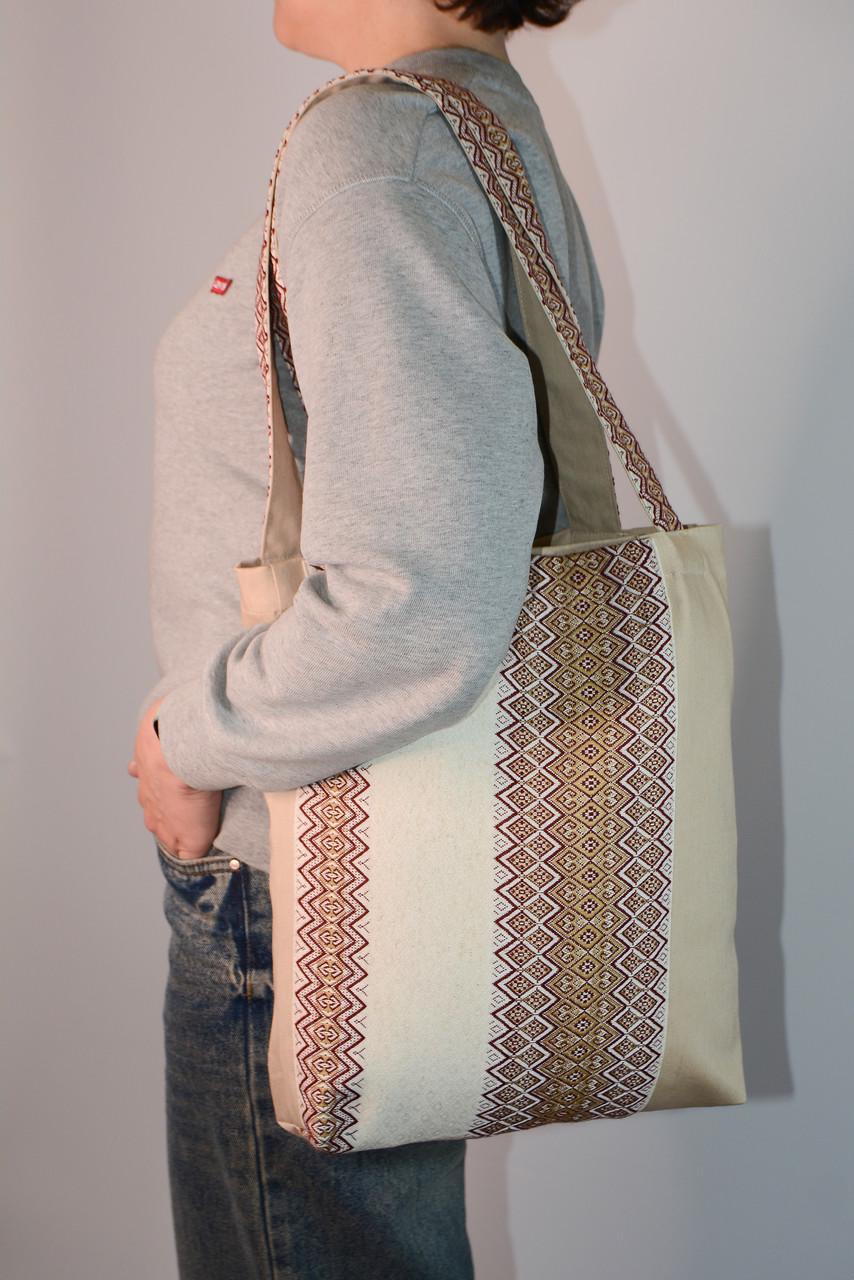 Сумка-шопер Charunya Зоряний пісок джинсова Бежевий (2534062552)