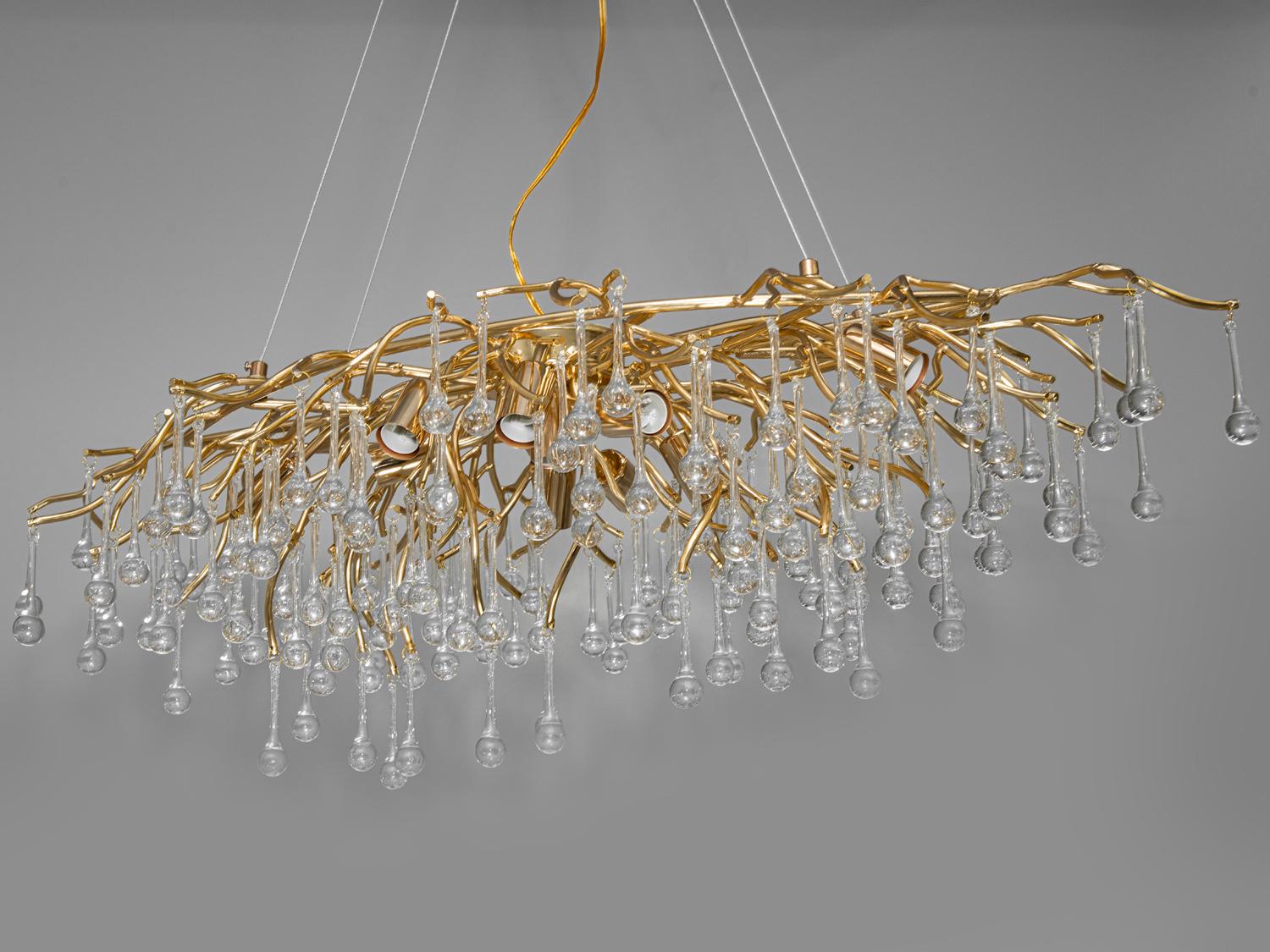 Люстра кришталева підвісна 41 Вт Золотий (607-L900GD) - фото 3 Люстра кришталева підвісна 41 Вт Золотий (607-L900GD) - фото 3