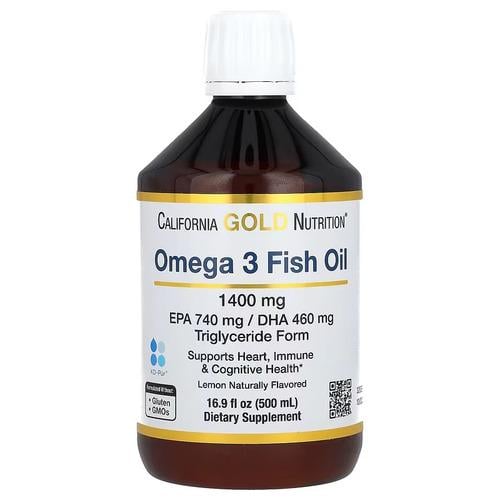 Омега-3 California Gold Nutrition Norwegian 1400 мг Fish Oil 500 мл Лимон (CGN-02327)