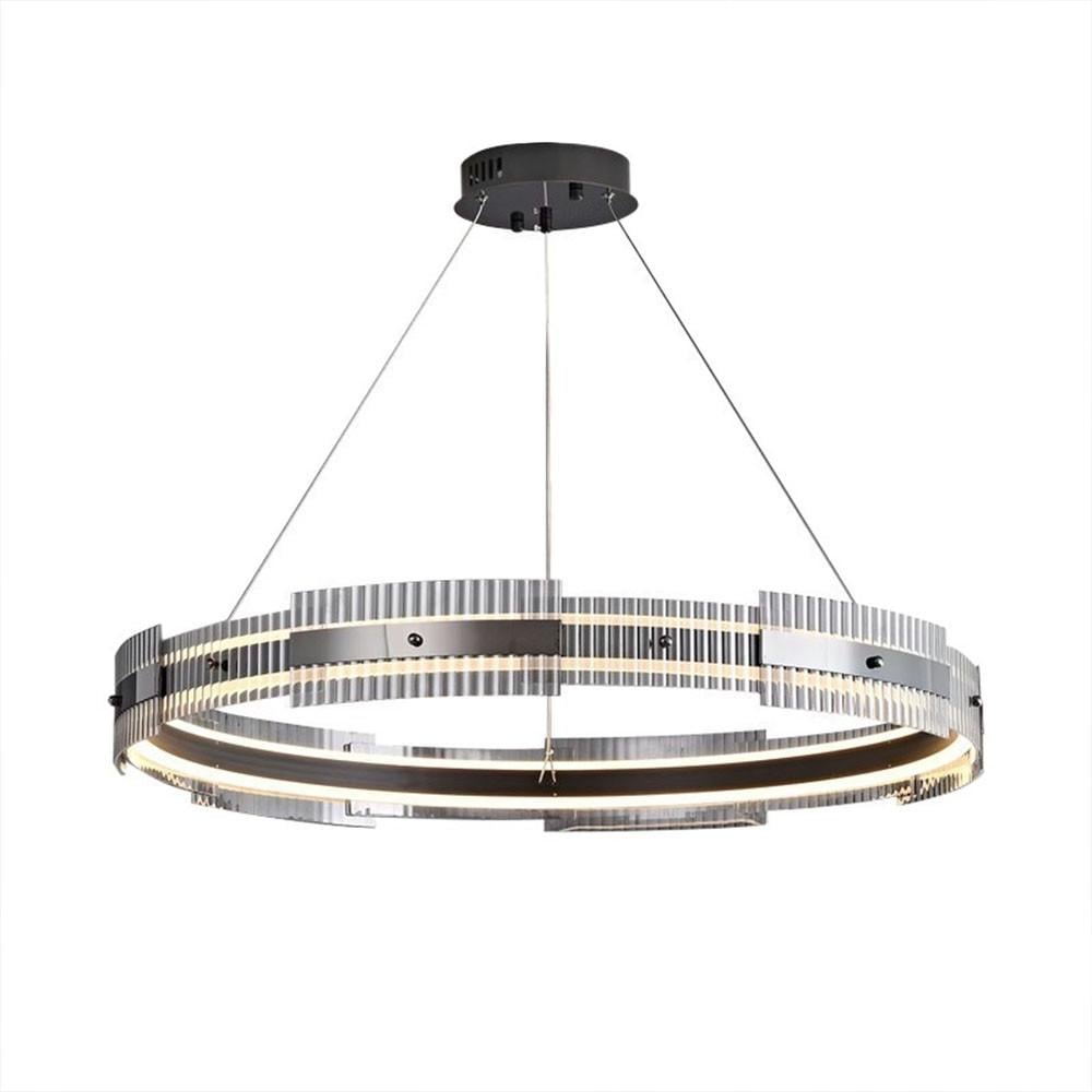 Люстра кольцевая с графитовыми пластинами Ø 80 см Черный (MJ 233-800 BK)