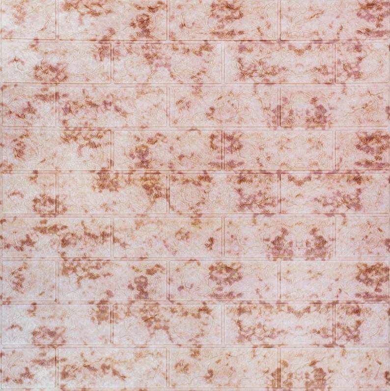 Самоклеючі 3D панелі Sticker Wall 700х770х5 мм під цеглу Червоний мармур