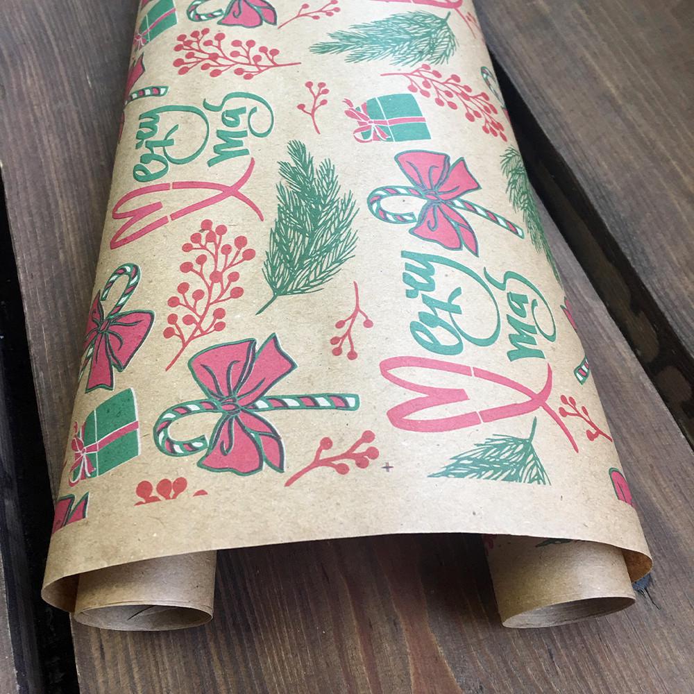 Крафт-бумага подарочная LOVE&HOME Xmas 0,7х1 м 70 г/м2 (1PAPPR94)