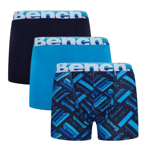 Набір трусів боксерів чоловічих анатомічних Bench Underwear Boxer Shorts 3 шт. L Блакитний/Темно-синій (467756)