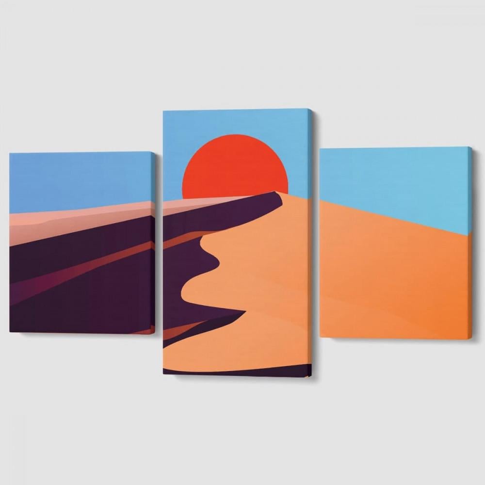 Модульная картина Malevich Store Жаркий закат из трех частей 96x60 см (MK322011)
