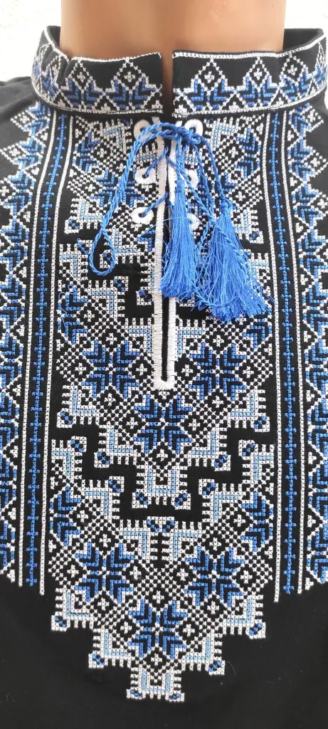 Футболка-вышиванка мужская XRMASTER Орнамент S Черный/Голубой (ФЧ-03) - фото 3