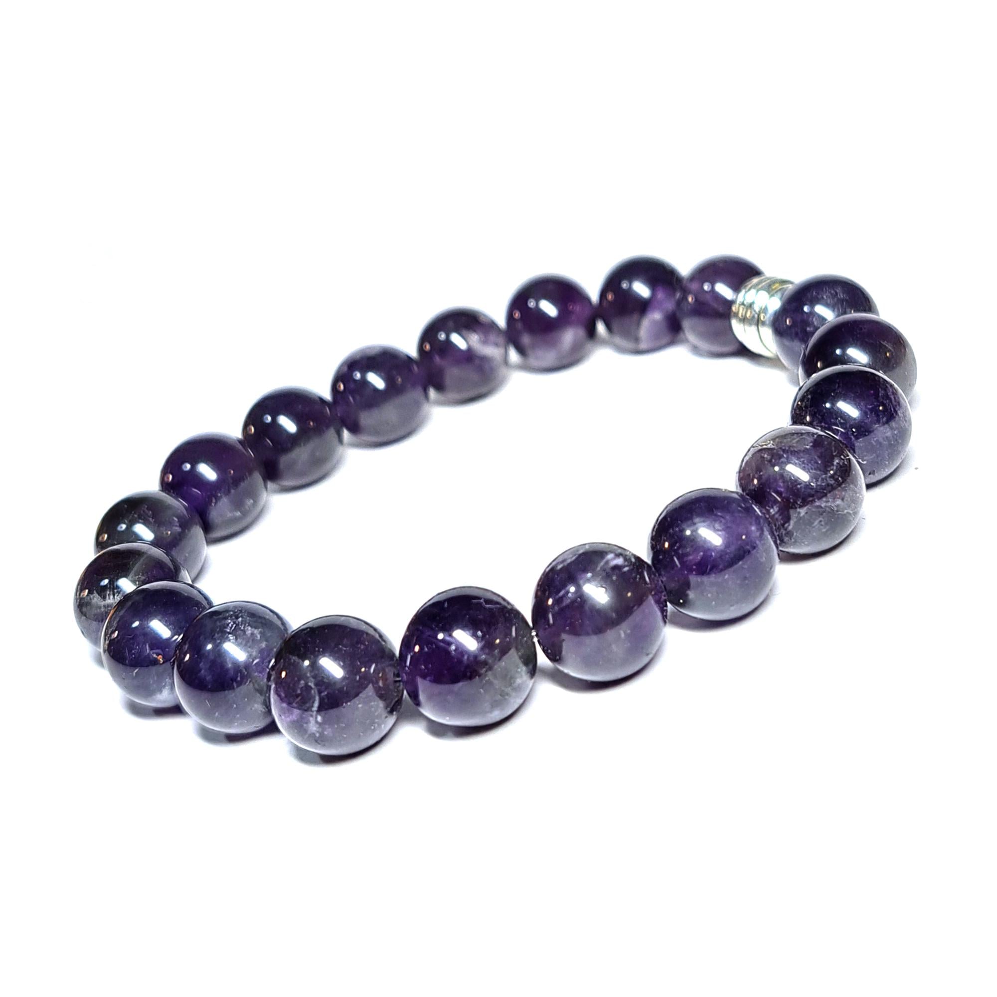 Браслет DARSANA из натурального камня аметист d бусин 10 мм (DRSU00156)