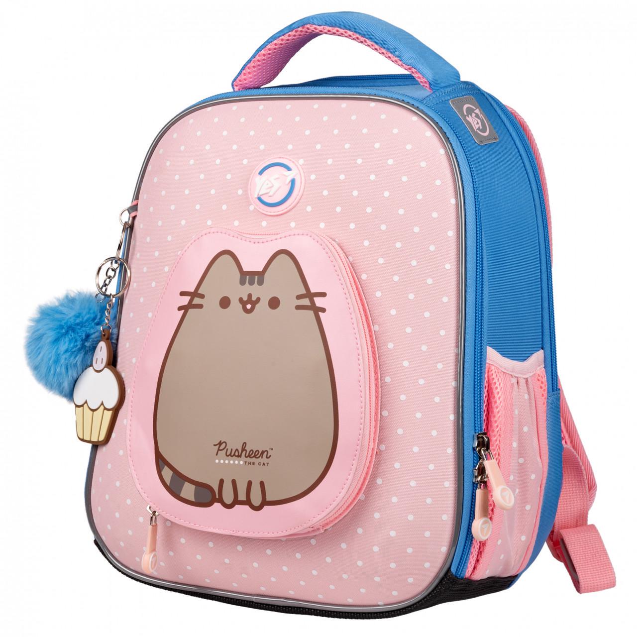 Рюкзак школьный для девочки младших классов YES H-100 Pusheen каркасный (559548) - фото 3