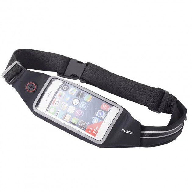 Сумка на пояс Romix 5.5 с карманом Черный (RH16-5.5B)