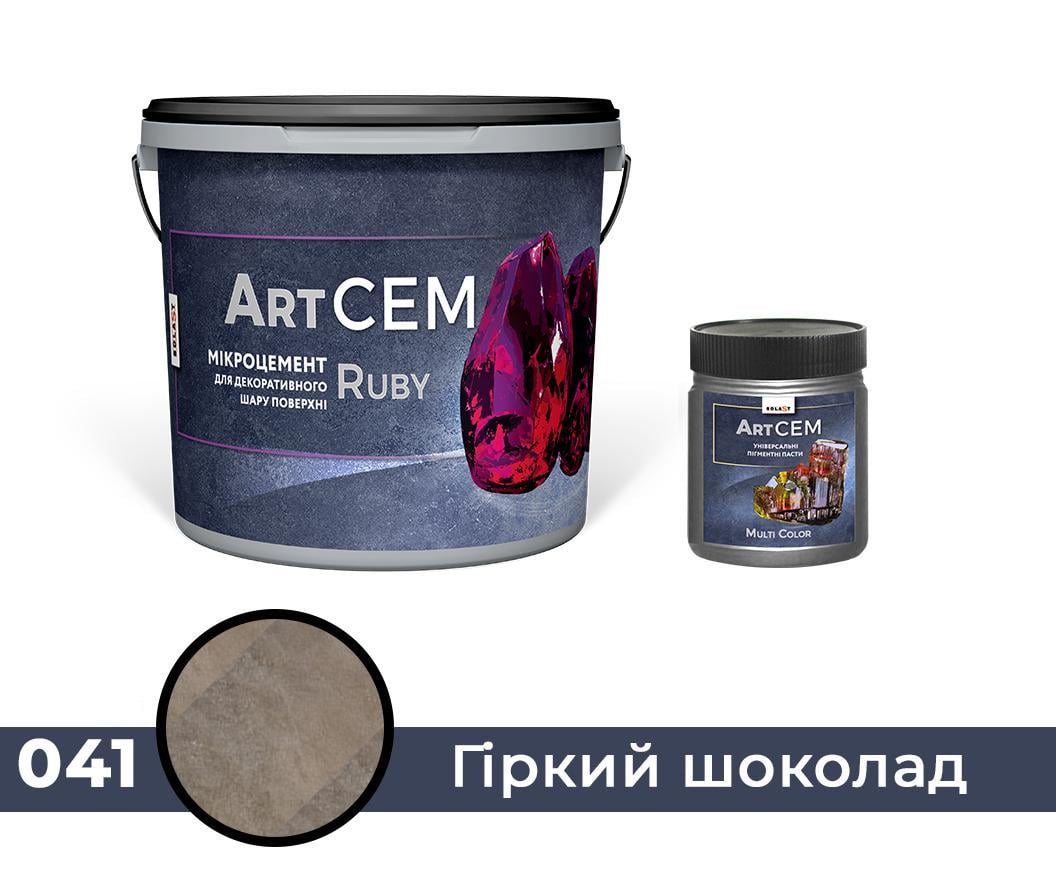 Однокомпонентный микроцемент для декоративного слоя поверхности Solast RUBY 15 кг Горький шоколад (SKU000341)