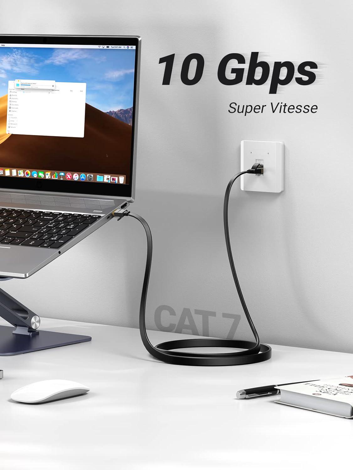 Интернет-кабель UGREEN Cat.7 U/FTP 10 Гбит/с 600 МГц Lan RJ45 RJ 45 2 м Черный (11261) - фото 2 Интернет-кабель UGREEN Cat.7 U/FTP 10 Гбит/с 600 МГц Lan RJ45 RJ 45 2 м Черный (11261) - фото 2