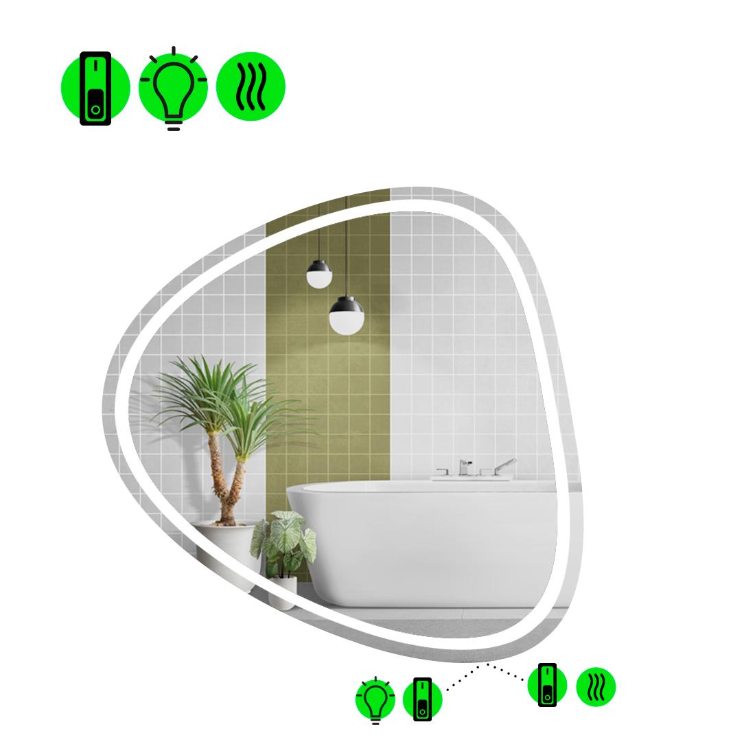 Зеркало с LED подсветкой Nuvola 1 60x60 см (8737952)