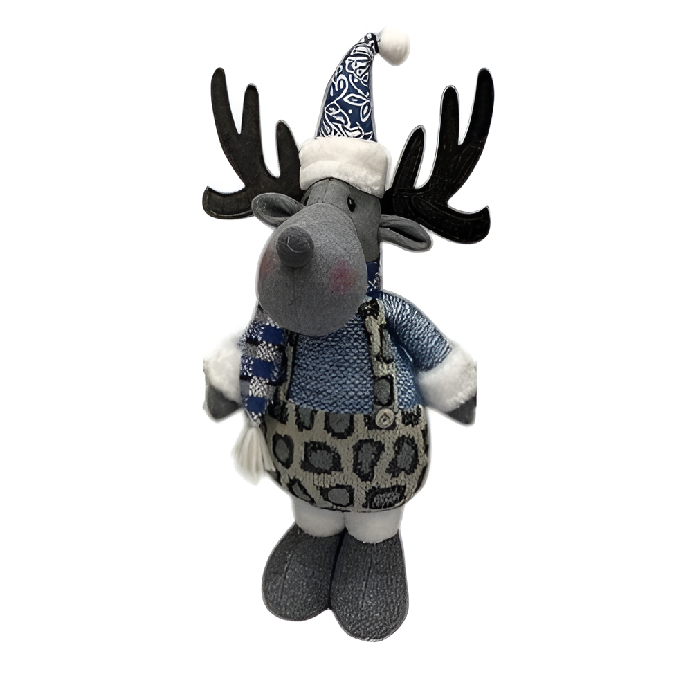 Новогодний олень Stenson M17274 Santa Santa&Co 38 см Разноцветный (5c704bdc)