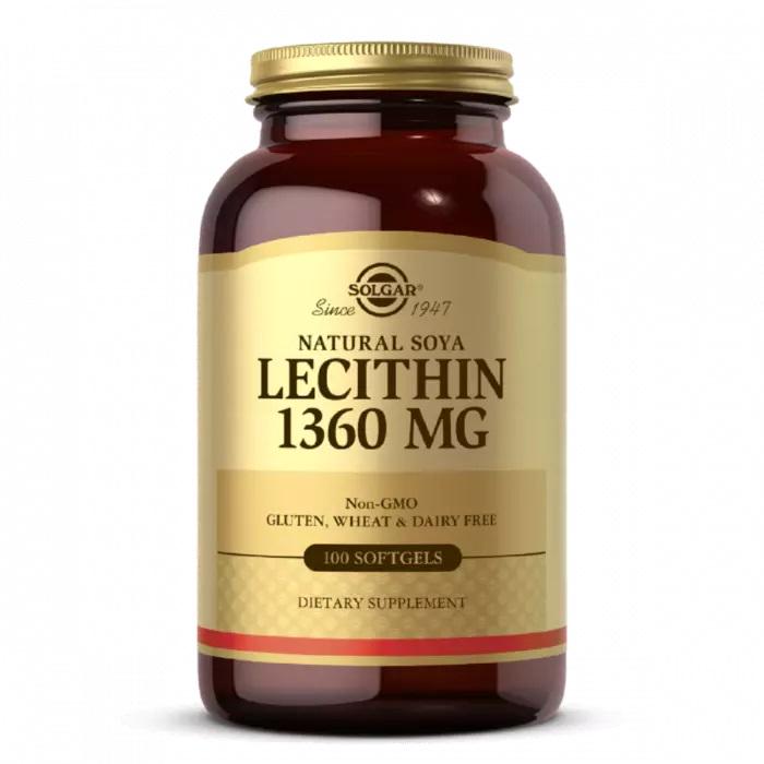 Лецитин Solgar Natural Soya Lecithin 1360 mcg 100 Softgels