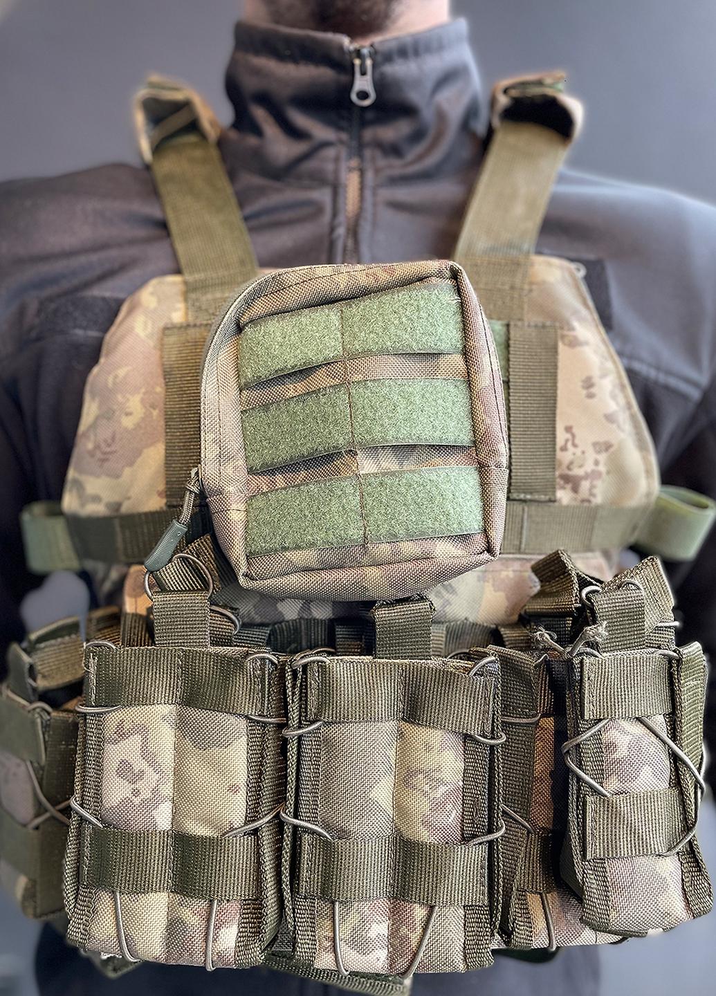Військовий жилет плитоноска із розвантажувальною системою для бронепластин NATO 30x25 см система MOLLE | Мультикам 1