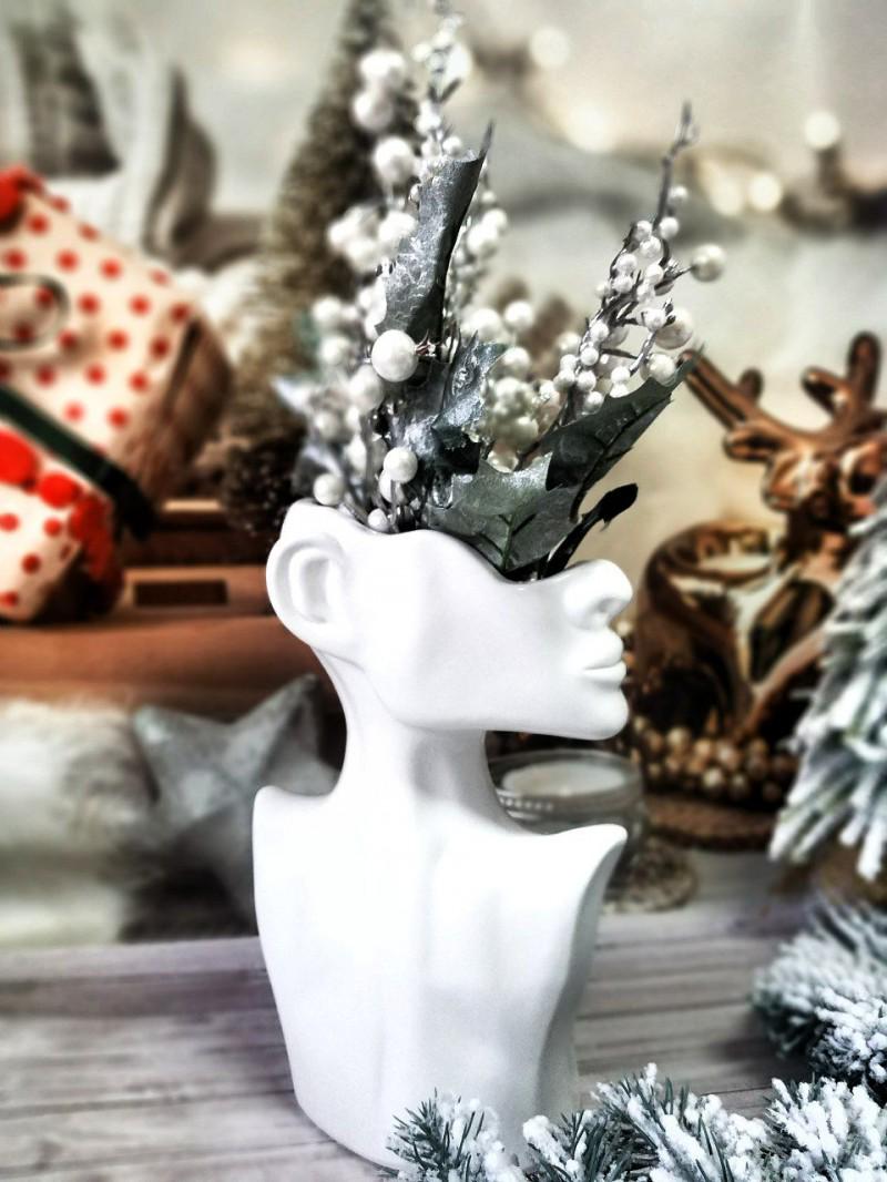 Ваза керамическая Мадам глянец 22 см Белый