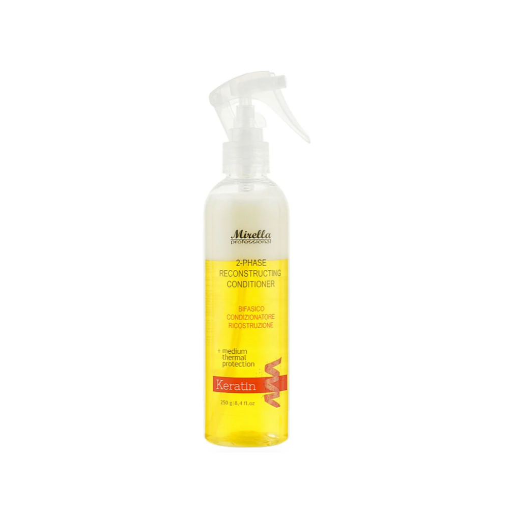 Двофазний кондиціонер для пошкодженого волосся з термозахистом Mirella Professional Keratin 2-Phase Reconstructing Conditioner 250 мл