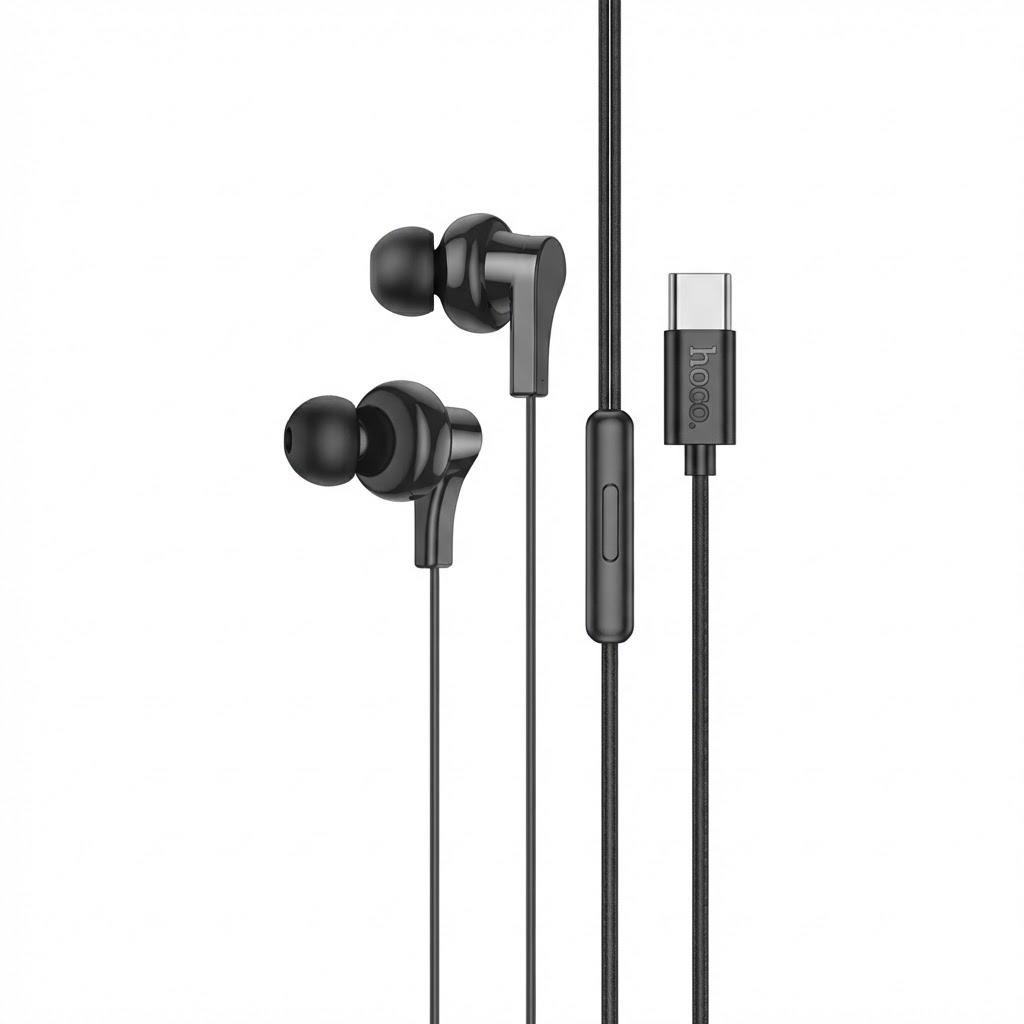 Навушники вакуумні Hoco M114 Type-C з мікрофоном Hi-Fi звук 1,2 м 16 Ом Чорний (32157423)