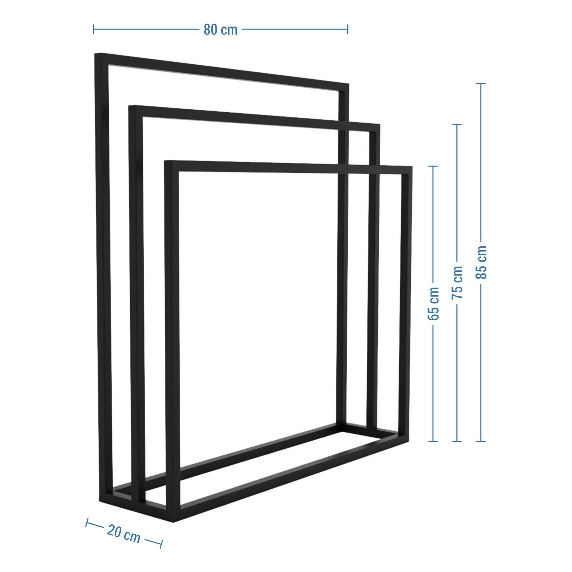 Стойка для полотенец Orizon LOFT тройная напольная 85х80х20 см Черный матированный - фото 3 Стойка для полотенец Orizon LOFT тройная напольная 85х80х20 см Черный матированный - фото 3