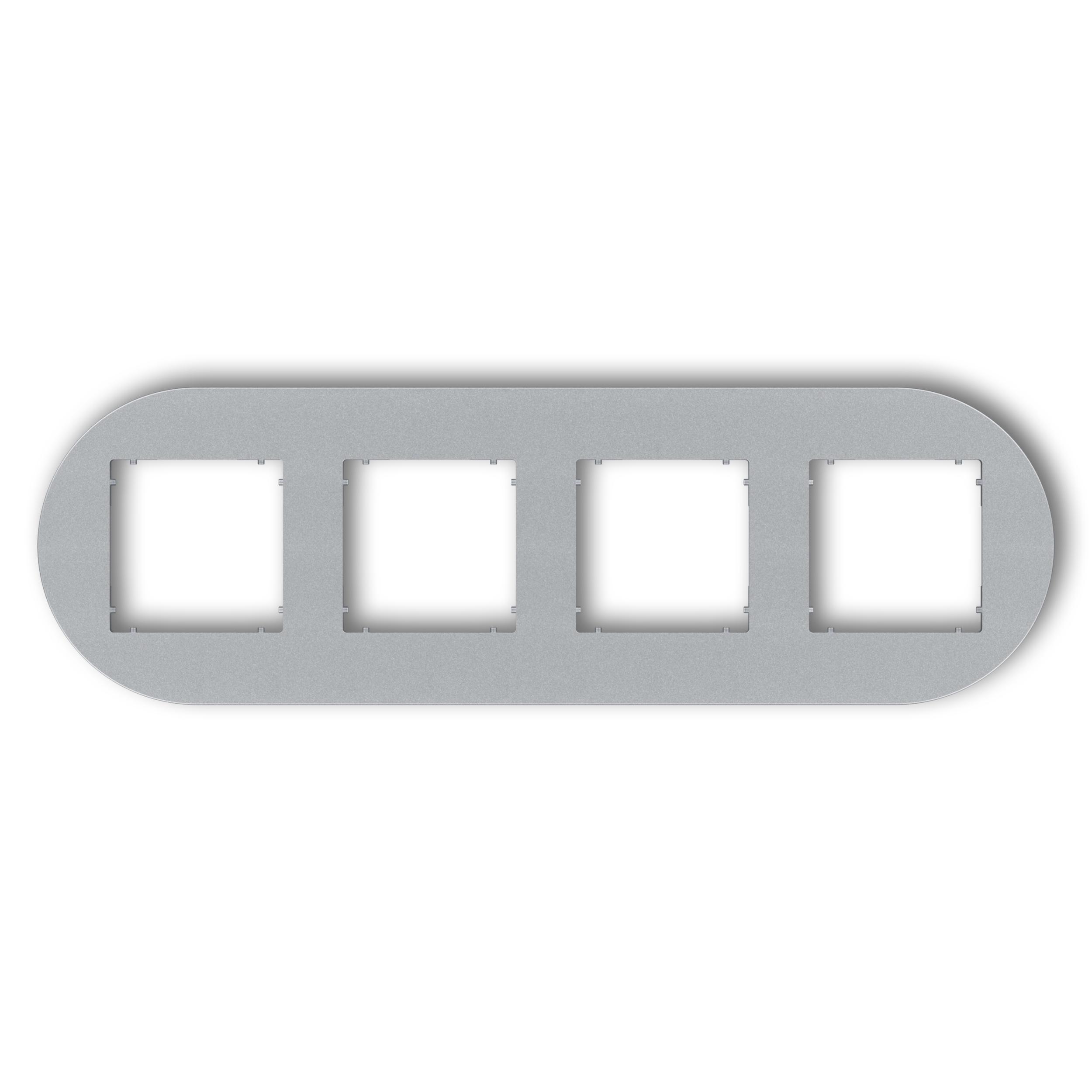 Рамка четверная универсальная круглая Karlik Mini Серебристый металлик (7MRTO-4)