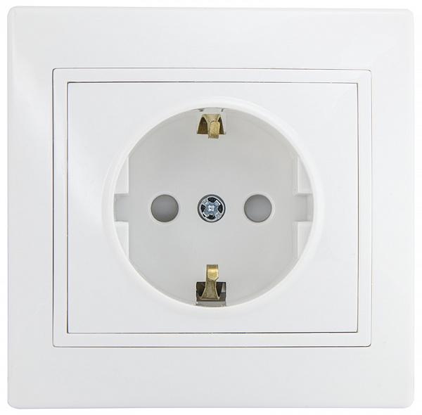 Розетка АСКО Fl с заземлением/шторками Белый (PBшсб16-З-Fl-W) Розетка АСКО Fl с заземлением/шторками Белый (PBшсб16-З-Fl-W)