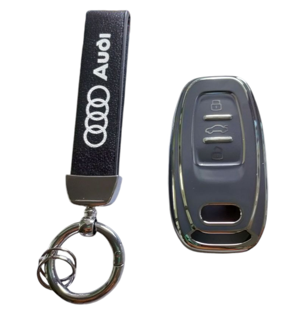 Чохол для ключа Audi з срібною рамкою Сірий (2360803741)