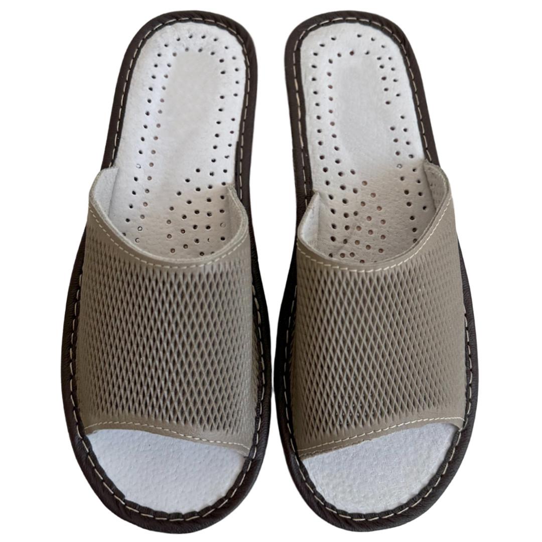 Домашні тапочки шкіряні р. 39 Світло-коричневий (2595600754)