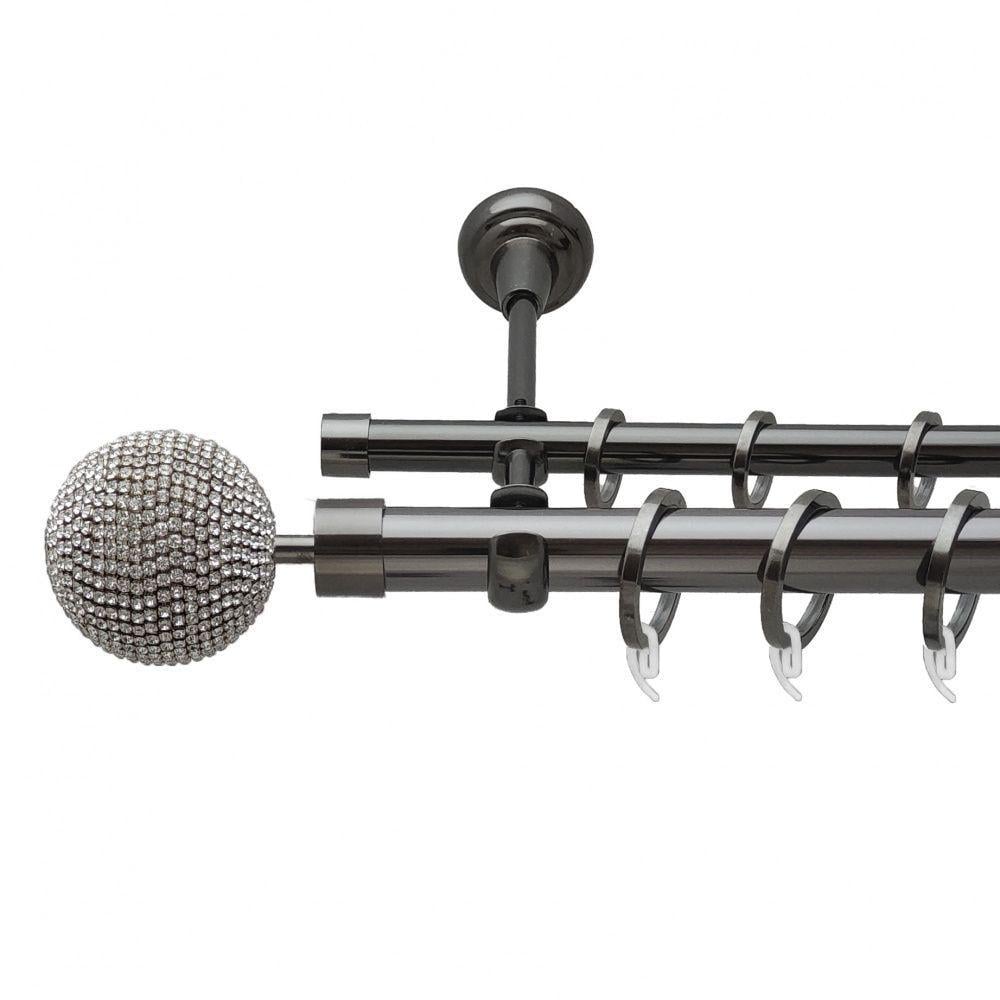 Карниз для штор Orvit Эмпресса двухрядный гладкий 200 см Оникс (6708019)