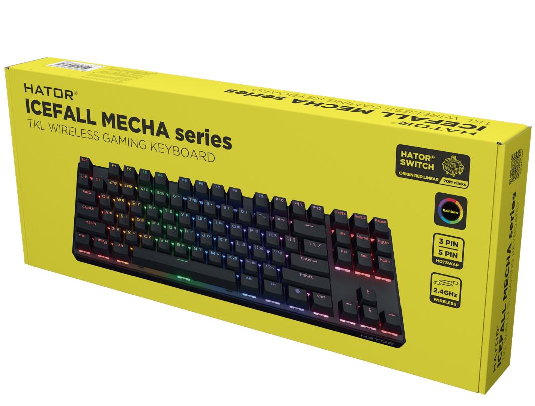 Клавіатура механічна ігрова бездротова HATOR HTK287UA Icefall Mecha TKL Wireless Rainbow Black - фото 6