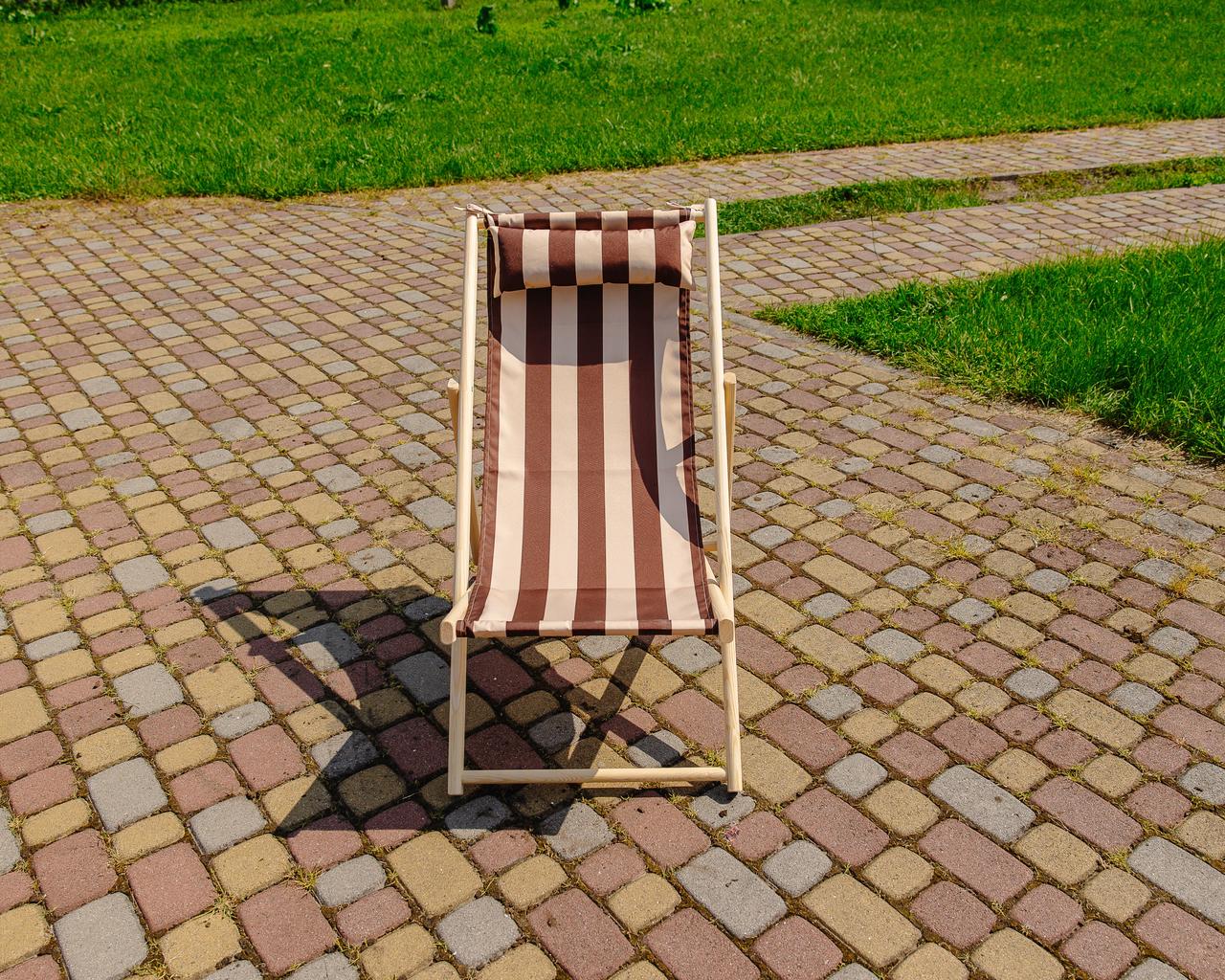 Шезлонг для дачи тканевый XRmaster с подушкой Кофейный (КШ-001) - фото 3 Шезлонг для дачи тканевый XRmaster с подушкой Кофейный (КШ-001) - фото 3