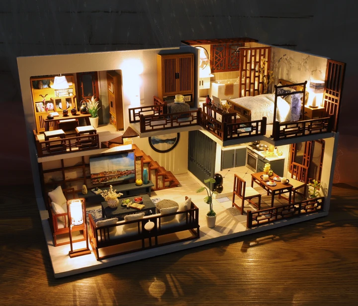 Румбокс 3D DIY House домик и пылезащитный купол (M025-B)