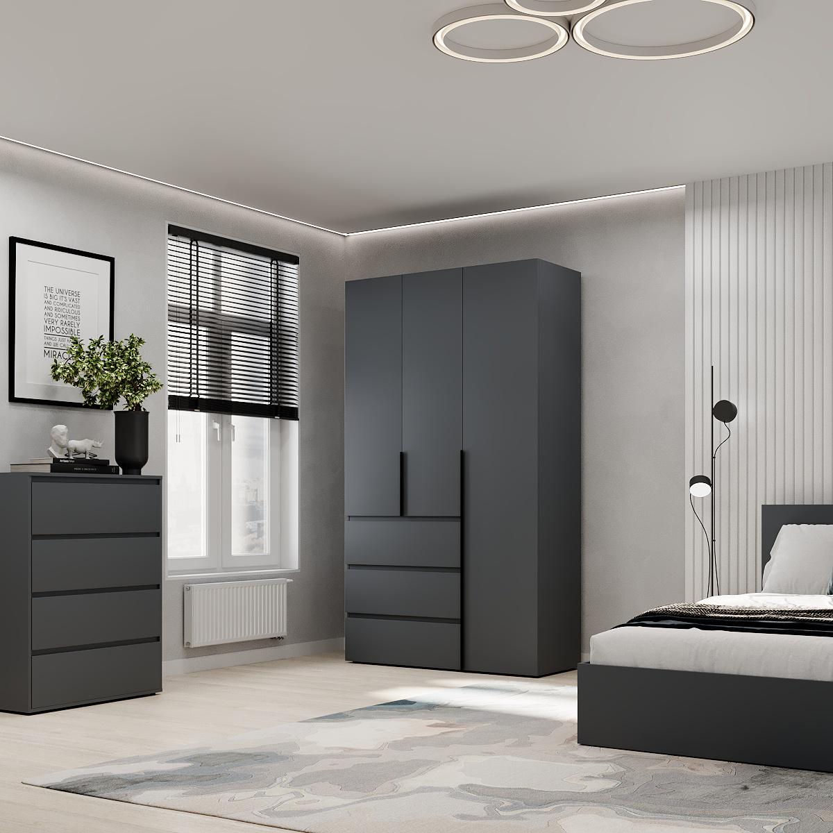 Шкаф распашной комбинированный ART IN HEAD №2 Light 1200x500x2200 мм Графит серый (GALTK027000000) - фото 3 Шкаф распашной комбинированный ART IN HEAD №2 Light 1200x500x2200 мм Графит серый (GALTK027000000) - фото 3