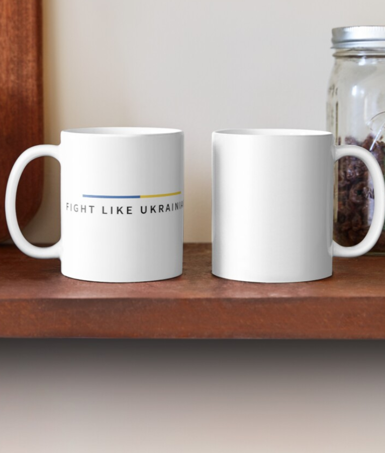 Чашка керамическая с принтом "Fight like ukrainians" 330 мл Белый (УКР274Ч) - фото 2 Чашка керамическая с принтом "Fight like ukrainians" 330 мл Белый (УКР274Ч) - фото 2