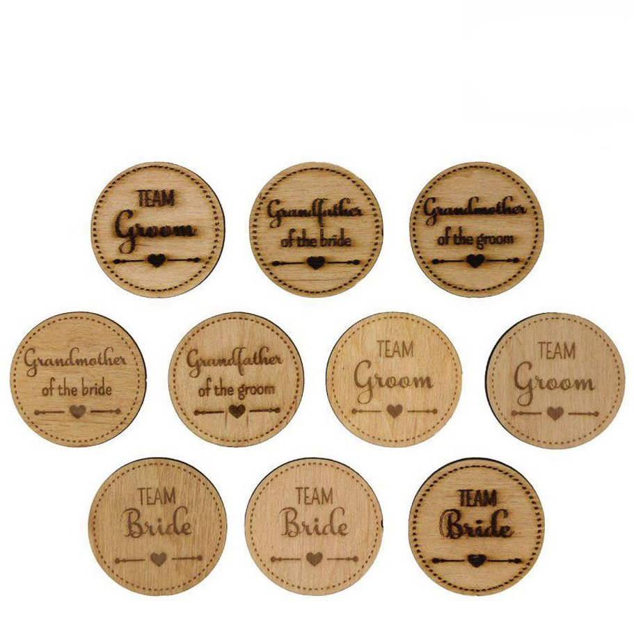 Заготовки значки для декупажа Rosa Talent Wedding 1 фанера 4 см 10 шт. (4823100085472)