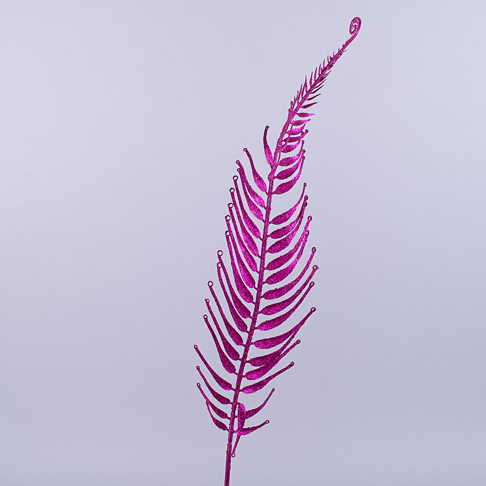 Папоротник в глитере большой Малиновый (1422-2)