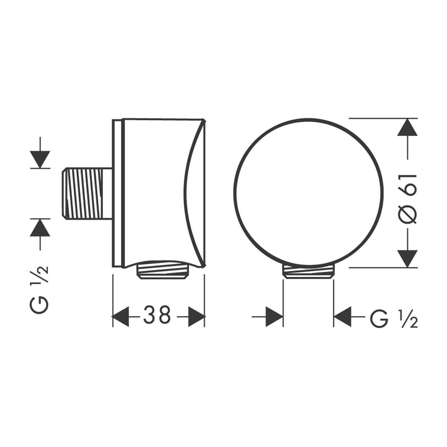 Подключение душевого шланга Hansgrohe Fixfit S 26453000 Хром (113927) - фото 2