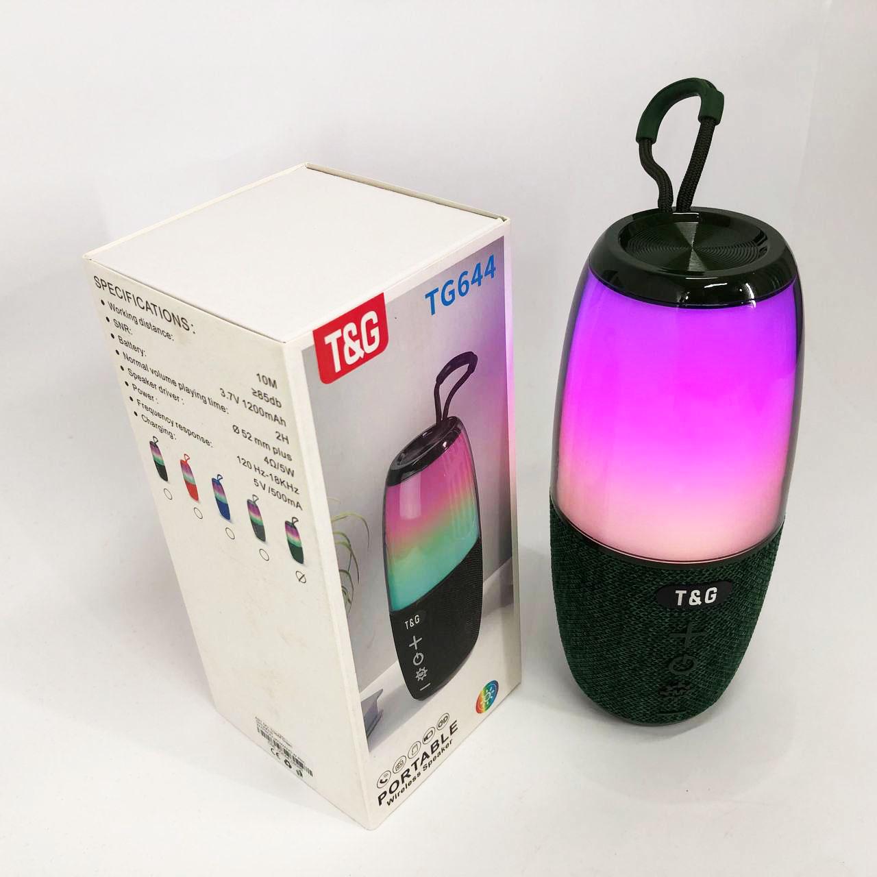 Портативна колонка 5W з RGB підсвічуванням та ремінцем Зелений (TG644) - фото 2