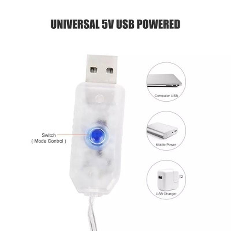 Гирлянда штора светодиодная USB 200 Led с пультом 3х2м Белый (145) - фото 7