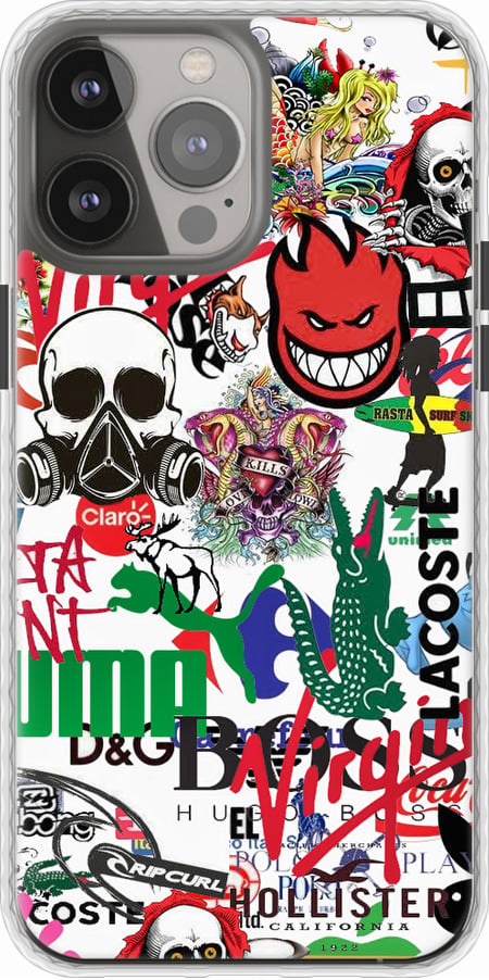 Чехол на iPhone 13 Pro Max Many different logos (4022pc-2371-42517)