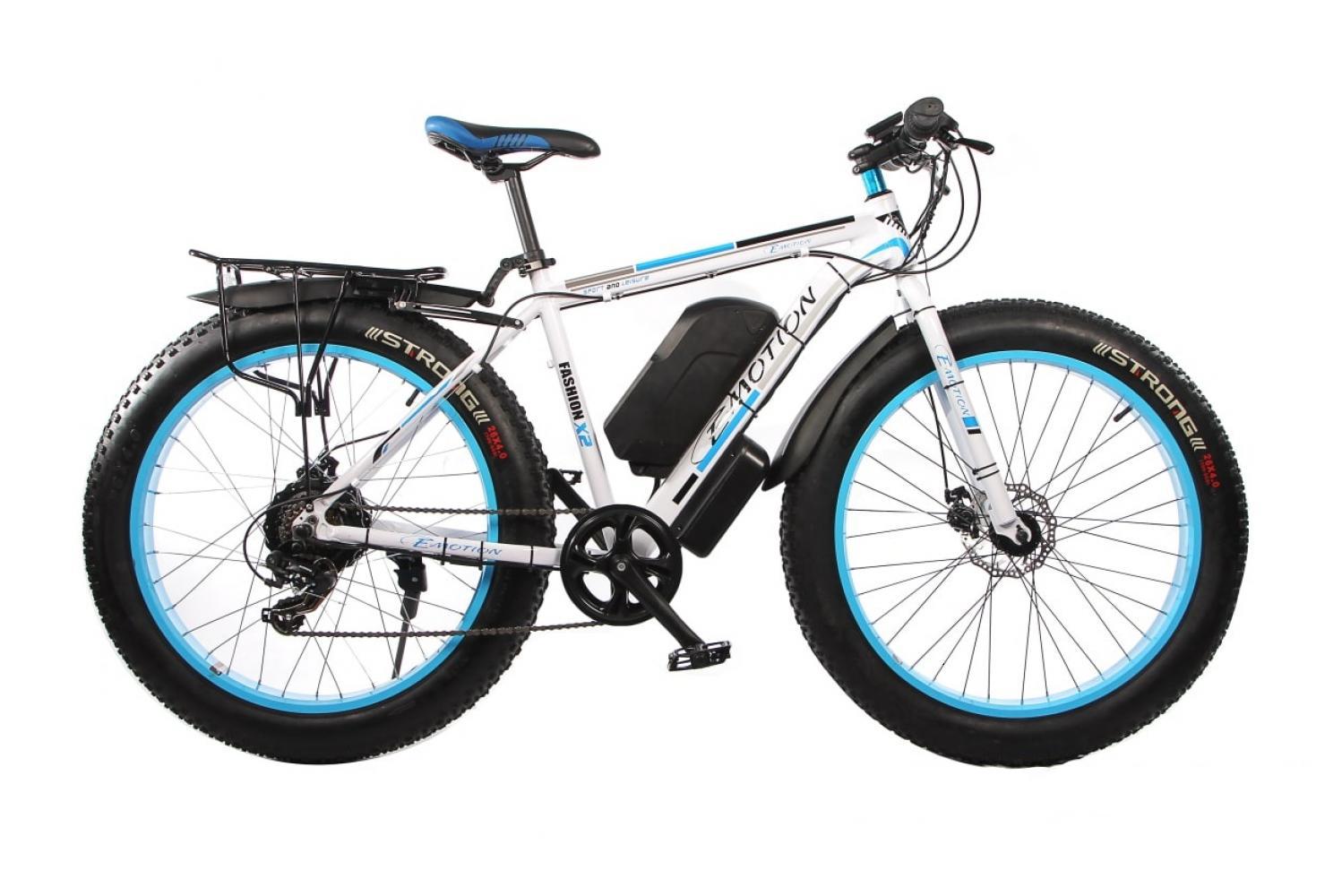 Електровелосипед фетбайк E-Motion Fatbike 48V 1000 Вт 16Ач Білий (EFB-WHITE-BLUE)