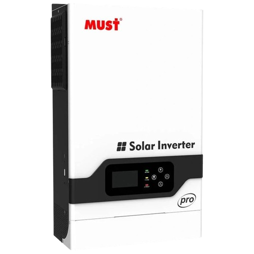 Инвертор гибридный с чистой синусоидой Must PV18-3524 PRO 1 фаза 3, 5 кВт 24 В 100A 1 MPPT LCD дисплей White (27918231)