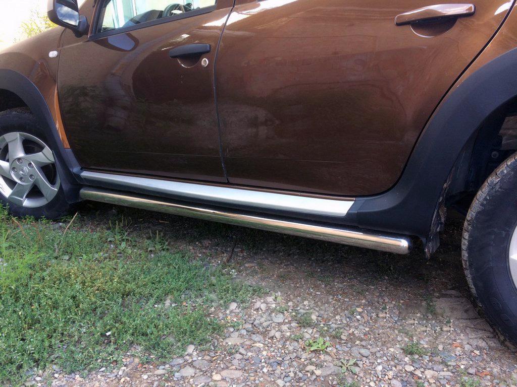 Боковые трубы BB001 2 шт. нерж. 51 мм для Renault Duster 2008-2017 гг. CAN Нержавеющая сталь Хром