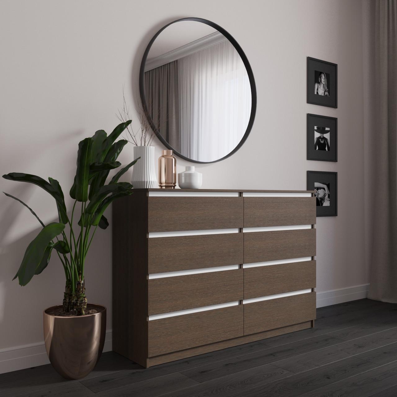 Комод с ящиками Вайс R-8 140х40х98 см Венге Темный/Белые планки (30347262) - фото 1 Комод с ящиками Вайс R-8 140х40х98 см Венге Темный/Белые планки (30347262) - фото 1