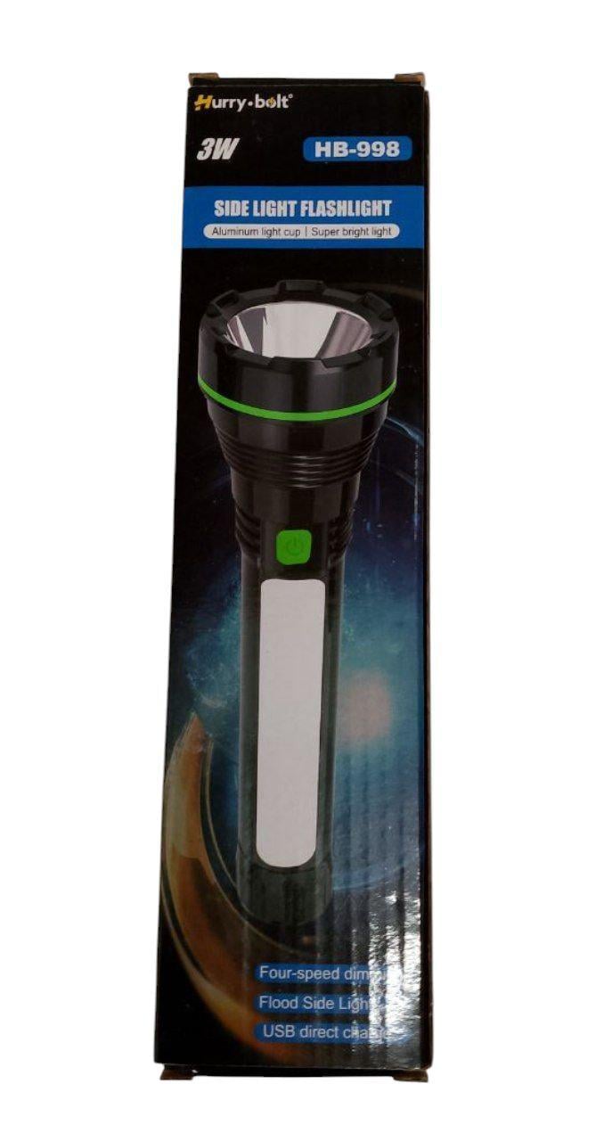 Фонарь ручной аккумуляторный Hurry Bolt HB-998 3 W 300 Lm (28054668) Фонарь ручной аккумуляторный Hurry Bolt HB-998 3 W 300 Lm (28054668)