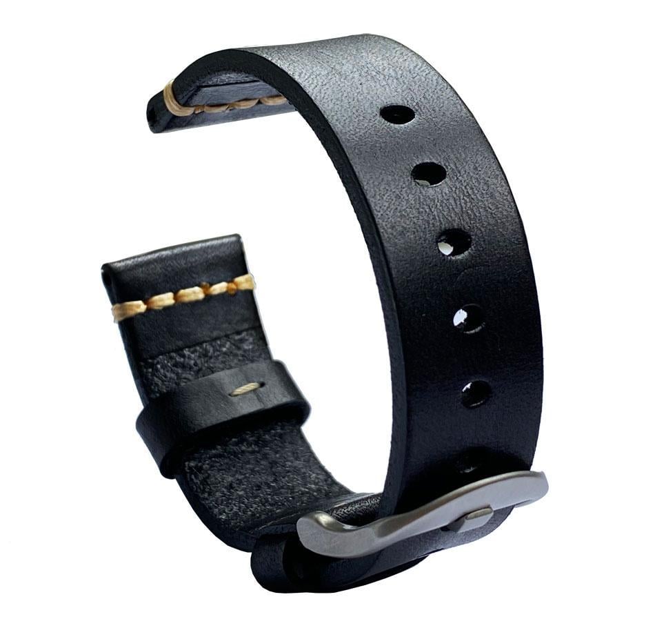 Кожаный ремешок Primolux C052B Steel buckle для часов Honor MagicWatch 2 46 мм Black (1206499036)