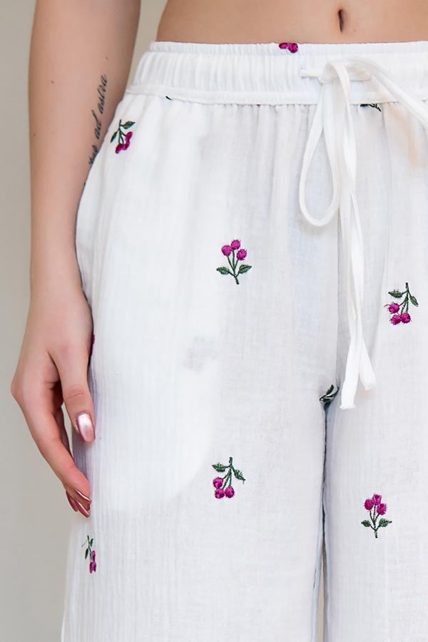 Брюки с вышивкой Forli из муслина Blueberry M/L (ML0084-39-09) - фото 4 Брюки с вышивкой Forli из муслина Blueberry M/L (ML0084-39-09) - фото 4