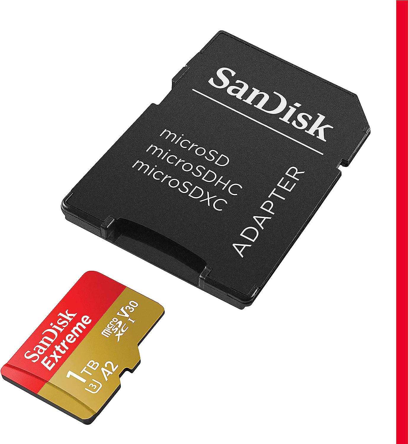 Карта пам'яті SanDisk 1 TB microSDXC Extreme C10 U3 V30 4K A2 + SD Adapter (SDSQXA1-1T00-GN6MA) - фото 2