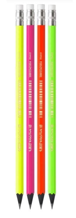 Олівець BIC Evolution Fluoз гумкою 4 шт. Чорно-графітовий (2700677770) - фото 2 Олівець BIC Evolution Fluoз гумкою 4 шт. Чорно-графітовий (2700677770) - фото 2