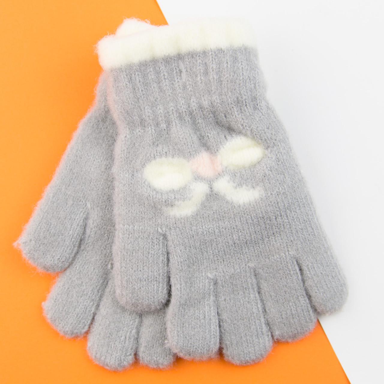 Перчатки для девочек 3-6 лет 22-25-27 Серый (DR009991)